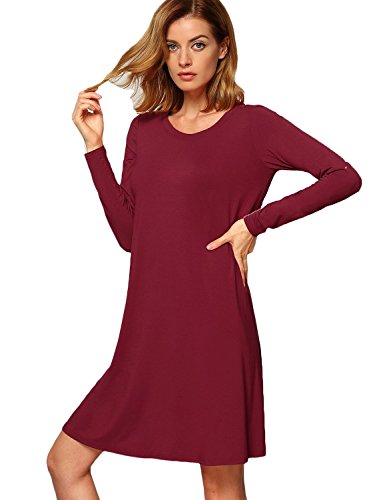 SheIn Women's Long Sleeve Casual Loose Dress