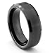 8MM Tungsten Carbide Brushed Black Mens Wedding Band Ring (Available Sizes 7-14 Including Half Sizes)