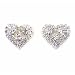 Clip On Earrings Store - Diamante Crystal Love Heart Clip On Earrings - Bridal Jewellery