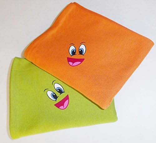 Toddler Pillowcase. 100%Organic Cotton. Mini-King 14x22. Green & Orange 2Pack.