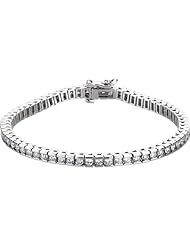 14K White Gold - 3 3/4 ct Tw Diamond Tennis Bracelet