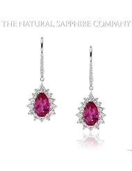 3.13ct. Natural Pink Sapphire Earrings with 28 dia. 0.90ct. total.