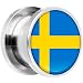 Body Candy 2 Gauge Stainless Steel Sweden Flag Saddle Plug