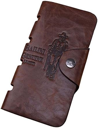 KISS GOLD(TM)Fashion Archaized Printing Mens' Wallet Case Purse with Button Closure (Hollow Men)