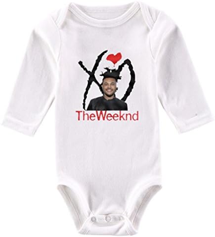 Gorsome Custom XO THE WEEKND Baby Long Sleeve Bodysuit Infant One piece 3 Months White