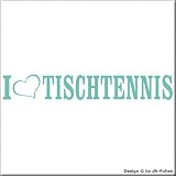 cartattoo4you AL-00934 | I LOVE (als Herz) TISCHTENNIS | Autoaufkleber Aufkleber FARBE mint , in 23 weiteren Farben erhältlich , glänzend 20 x 3 cm Waschstrassenfest Versandkostenfrei , Motiv Copyright by dh-Folien
