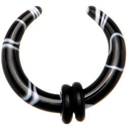 8 Gauge Black Marble Acrylic Uv Buffalo Taper
