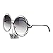 Avant Garde Double Circle Frame Round Designer Fashion Retro Sunglasses Black Smoke