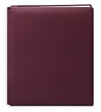Pioneer 12 Inch by 15 Inch Postbound Family Treasures Deluxe Fabric Memory Book, Rich Bordeaux