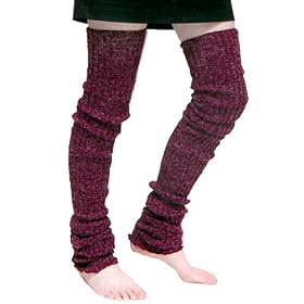 BURGUNDY SUPER LONG CABLE KNIT LEG WARMERS