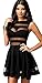 Babyonline® Women's Mesh See Through Sheer Skater Evening Cocktai Party Mini Dress