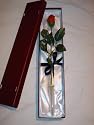 SINGLE BURGUNDY ROSE IN PRESENTATION BOX & DELIVERED FOR VALENTINE'S DAY