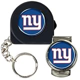 NFL 6 Feet Tape Measure Key Chain and Money Clip Set Team: Giants