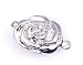 12mm 18K White Gold Plated Shinny Oval Rose shape box Clasps - Wholesale Price