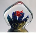 Murano Design Glass Fish in Fishtank Art Paperweight PW-421