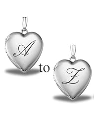 Sterling Silver English Style Initial Locket 3/4 inch x 3/4 inch