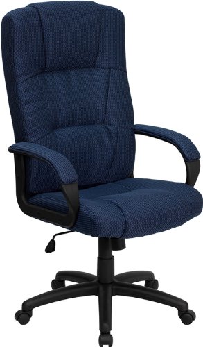 Flash Furniture BT-9022-BL-GG High Back Navy Fabric Executive Office Chair, Blue On Sale