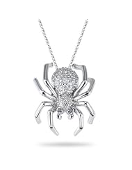 0.47 Cts Black & White Diamond Spider Pendant in 14K White Gold