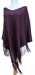Handmade Comfortable Acrylic and Cotton Poncho - Fresh Plum (100% Crocheted By Hand Border, EXTRA LARGE SIZE) Handmade Comfortable Acrylic and Cotton Poncho - Fresh Plum (100% Crocheted By Hand Border, EXTRA LARGE SIZE)