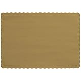 Creative Converting 50 Count Touch of Color Paper Placemats, Glittering Gold