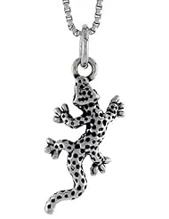 Sterling Silver Salamander Pendant, 3/4 inch tall