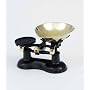 ICD Kitchen Scales in Cast Iron with Brass Scoop, Black