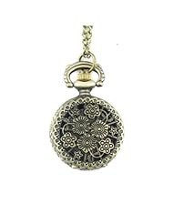 Youyoupifa Wholesale 5pcs/lot Bronze Alloys Carve Vintage Flowers Patterns Quartz Pocket Watch(Unisex)