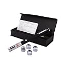 TechMart Green 30mW Pen Style Laser Pointer. Black Rubber Finish High Power Astronomy and Military Grade Green Laser Pointer.