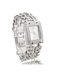 Women Wristwatch Watch Chain Bracelet Analog Quartz Crystal Dial Silver Fashion