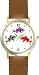 Three Colorful Coy Fish - WATCHBUDDY® DELUXE TWO-TONE THEME WATCH - Arabic Numbers - Brown Leather Strap-Size-Large ( Men's Size or Jumbo Women's Size ) Three Colorful Coy Fish - WATCHBUDDY® DELUXE TWO-TONE THEME WATCH - Arabic Numbers - Brown Leather Strap-Size-Large ( Men's Size or Jumbo Women's Size )