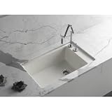 Kohler K-6410-1-FF Indio White/Color Undermount - Single Bowl Kitchen Sink - Sea Salt