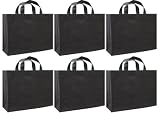 Reusable Gift Bags, Large, Black 6 Pack