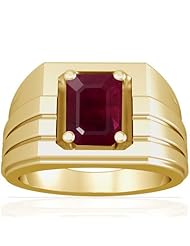 14K Yellow Gold Emerald Cut Ruby Solitaire Ring