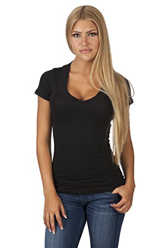 Hollywood Star Fashion Women's Deep V-Neck Short-Sleeve Shirt Plus Size