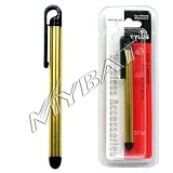 Apple iPhone, iPod Touch iTouch Stylus Pen CLIP (Gold Body, Black Ends)