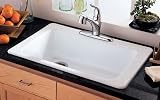 American Standard 7193.805.178 Lakeland 33-Inch Americast Large Single Bowl Five Hole Kitchen Sink, Black