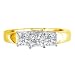 1 1/2ct Three Princess Diamond Ring in Yellow Gold (GH SI)