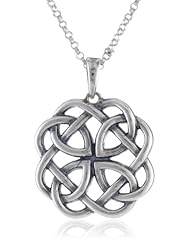 Sterling Silver Celtic Knot Round Pendant Necklace, 18"