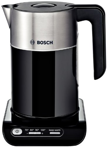 Bosch Styline Collection Kettle Twk8633gb, Four Temperature Control Settings, Black And Stainless Steel
