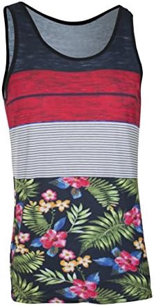 Pacific Surf Men's Sublimation Tank Top Slim Fit Muscle Shirt (Multiple Designs) (Large, Tropicano)