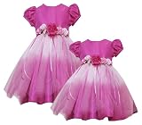 Rare Editions Girls 2T-6X FUCHSIA-PINK OMBRE SHANTUNG TULLE Special Occasion Wedding Flower Girl Party Ballet Dance Dress
