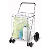Honey-Can-Do CRT-01640 Rolling Grocery Cart, Dual Front Wheel, Utility Cart