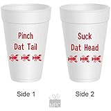 Crawfish Styrofoam Cups - Suck Dat Head, Pinch Dat Tail