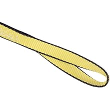 Mazzella EE2 Edgeguard Polyester Web Sling, Eye-and-Eye, Yellow, 2 Ply, Twist Eyes, Vertical Load Capacity