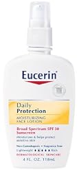 Eucerin Daily Protection Moisturizing Face Lotion, SPF 30, 4-Ounce Bottles (Pack of 2)