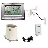 Honeywell TE821W Wireless Weather Station with Rain Gauge, Wind Gauge, Thermometer Atomic Clock, Barometer