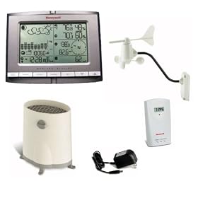 Honeywell TE821W Wireless Weather Station with Rain Gauge, Wind Gauge, Thermometer Atomic... by Honeywell