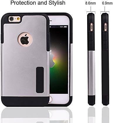 Iphone 6 Plus Case, [Izet] Iphone 6 Plus (5.5) Case Ultra Slim Dual Layer, Extra Protective Case Drop Absorption Protection Bumper Case Apple Iphone 6 Plus 5.5 Inch [Izet](sliver)