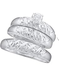 0.07CTW DIAMOND ROUND CENTER TRIO SET