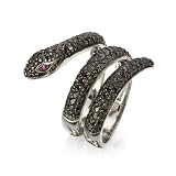 Black CZ Rattlesnake Ring
